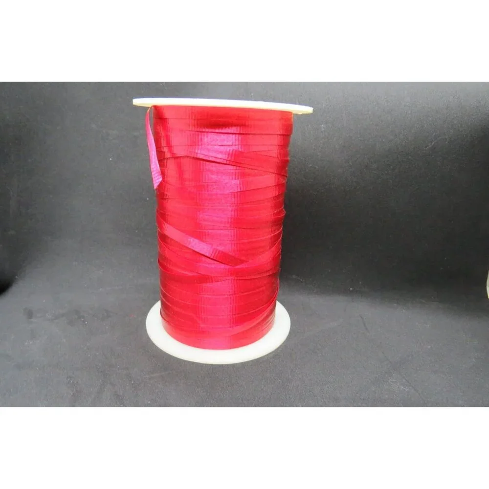 Vintage Hollywood Christmas Valentine Red Curling Gift Wrap Ribbon 50's or 60's